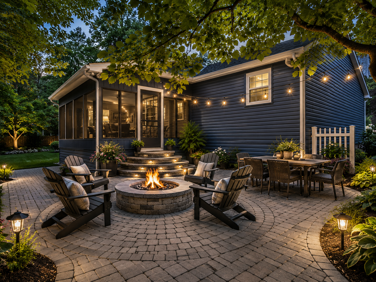 Rear Patio & Screened Porch — 470 Woodcrest after Seeing Potential vision